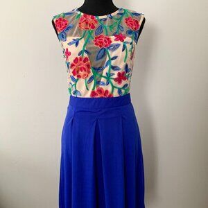 Floral Embroidered Lace Dress (Size S)